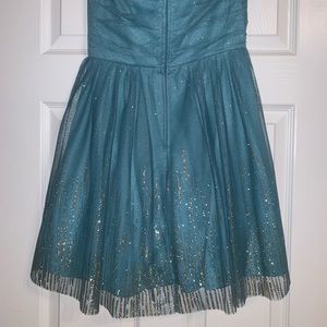 TeeseMe strapless hoco dress w/gold &silver detail